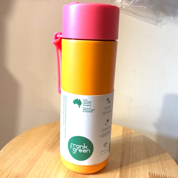 Frank Green orange and pink 20 oz insulated bottle NWT - Picture 2 of 8